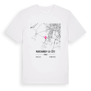 Marsannay-la-Côte karta t-shirt – ekologisk bomull t-shirt från Pinshirt