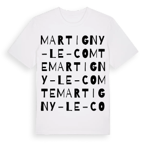 Martigny-le-Comte ordlek t-shirt – ekologisk bomull t-shirt från Pinshirt