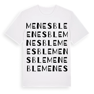 Menesble ordlek t-shirt – ekologisk bomull t-shirt från Pinshirt