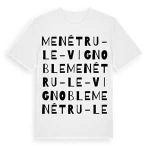 Menétru-le-Vignoble ordlek t-shirt – ekologisk bomull t-shirt från Pinshirt
