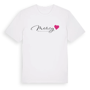 Mercy hjärta t-shirt – ekologisk bomull t-shirt från Pinshirt