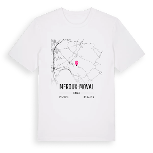 Meroux-Moval karta t-shirt – ekologisk bomull t-shirt från Pinshirt