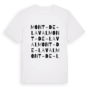 Mont-de-Laval ordlek t-shirt – ekologisk bomull t-shirt från Pinshirt