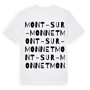 Mont-sur-Monnet ordlek t-shirt – ekologisk bomull t-shirt från Pinshirt