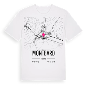Montbard karta t-shirt – ekologisk bomull t-shirt från Pinshirt