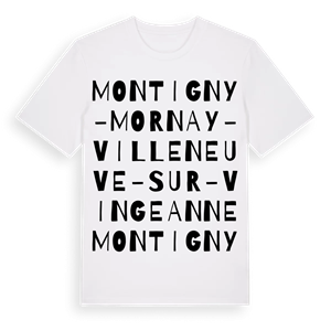 Montigny-Mornay-Villeneuve-sur-Vingeanne ordlek t-shirt – ekologisk bomull t-shirt från Pinshirt