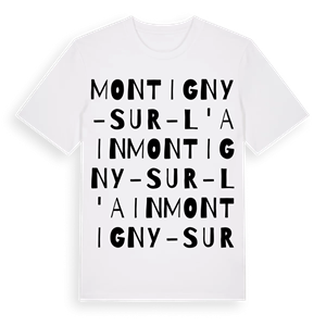 Montigny-sur-l'Ain ordlek t-shirt – ekologisk bomull t-shirt från Pinshirt