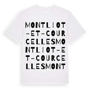 Montliot-et-Courcelles ordlek t-shirt – ekologisk bomull t-shirt från Pinshirt
