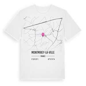 Montmirey-la-Ville karta t-shirt – ekologisk bomull t-shirt från Pinshirt