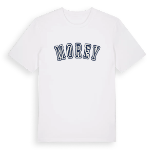 Morey college t-shirt – ekologisk bomull t-shirt från Pinshirt