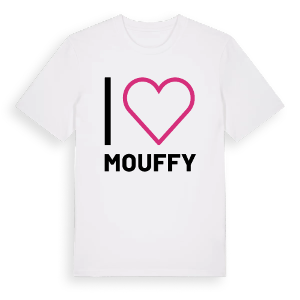 Jag älskar Mouffy t-shirt stort tryck – ekologisk bomull t-shirt från Pinshirt