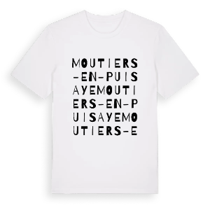 Moutiers-en-Puisaye ordlek t-shirt – ekologisk bomull t-shirt från Pinshirt