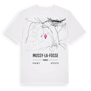 Mussy-la-Fosse karta t-shirt – ekologisk bomull t-shirt från Pinshirt
