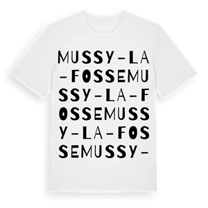 Mussy-la-Fosse ordlek t-shirt – ekologisk bomull t-shirt från Pinshirt