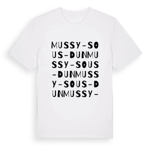 Mussy-sous-Dun ordlek t-shirt – ekologisk bomull t-shirt från Pinshirt