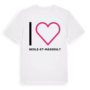Jag älskar Nesle-et-Massoult t-shirt stort tryck – ekologisk bomull t-shirt från Pinshirt