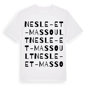 Nesle-et-Massoult ordlek t-shirt – ekologisk bomull t-shirt från Pinshirt
