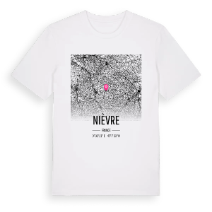 Nièvre karta t-shirt – ekologisk bomull t-shirt från Pinshirt