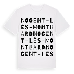 Nogent-lès-Montbard ordlek t-shirt – ekologisk bomull t-shirt från Pinshirt