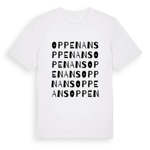 Oppenans ordlek t-shirt – ekologisk bomull t-shirt från Pinshirt