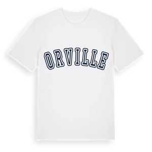 Orville college t-shirt – ekologisk bomull t-shirt från Pinshirt
