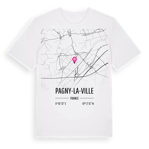 Pagny-la-Ville karta t-shirt – ekologisk bomull t-shirt från Pinshirt