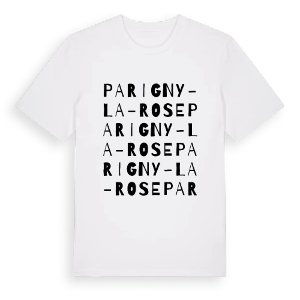 Parigny-la-Rose ordlek t-shirt – ekologisk bomull t-shirt från Pinshirt