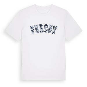 Percey college t-shirt – ekologisk bomull t-shirt från Pinshirt