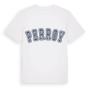 Perroy college t-shirt – ekologisk bomull t-shirt från Pinshirt