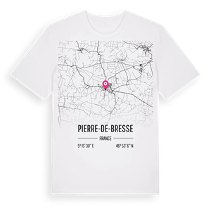 Pierre-de-Bresse karta t-shirt – ekologisk bomull t-shirt från Pinshirt