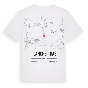 Plancher-Bas karta t-shirt – ekologisk bomull t-shirt från Pinshirt
