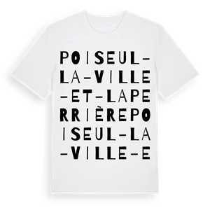 Poiseul-la-Ville-et-Laperrière ordlek t-shirt – ekologisk bomull t-shirt från Pinshirt