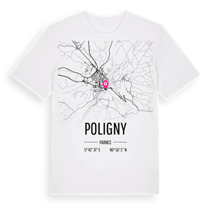 Poligny karta t-shirt – ekologisk bomull t-shirt från Pinshirt