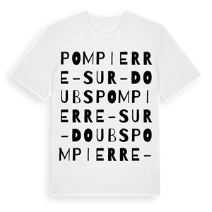 Pompierre-sur-Doubs ordlek t-shirt – ekologisk bomull t-shirt från Pinshirt