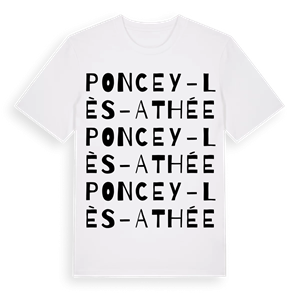 Poncey-lès-Athée ordlek t-shirt – ekologisk bomull t-shirt från Pinshirt