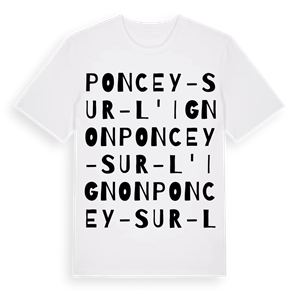 Poncey-sur-l'Ignon ordlek t-shirt – ekologisk bomull t-shirt från Pinshirt