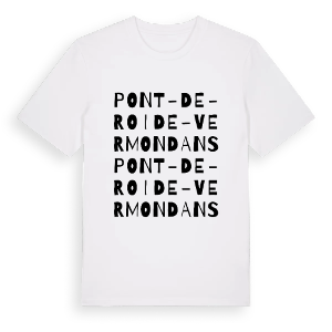 Pont-de-Roide-Vermondans ordlek t-shirt – ekologisk bomull t-shirt från Pinshirt