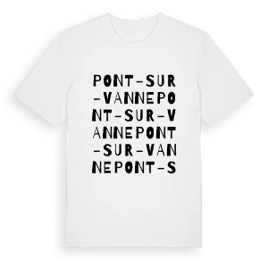 Pont-sur-Vanne ordlek t-shirt – ekologisk bomull t-shirt från Pinshirt