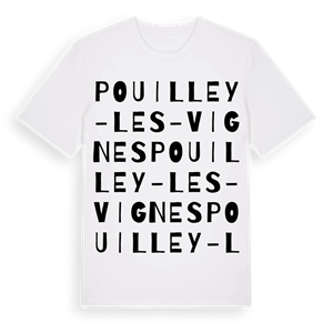 Pouilley-les-Vignes ordlek t-shirt – ekologisk bomull t-shirt från Pinshirt
