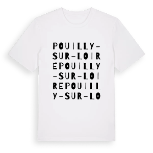 Pouilly-sur-Loire ordlek t-shirt – ekologisk bomull t-shirt från Pinshirt