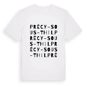 Précy-sous-Thil ordlek t-shirt – ekologisk bomull t-shirt från Pinshirt