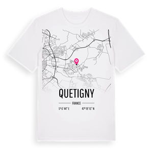 Quetigny karta t-shirt – ekologisk bomull t-shirt från Pinshirt