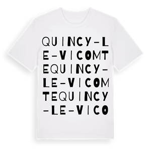 Quincy-le-Vicomte ordlek t-shirt – ekologisk bomull t-shirt från Pinshirt