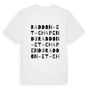 Raddon-et-Chapendu ordlek t-shirt – ekologisk bomull t-shirt från Pinshirt