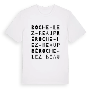 Roche-lez-Beaupré ordlek t-shirt – ekologisk bomull t-shirt från Pinshirt