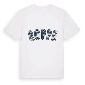 Roppe college t-shirt – ekologisk bomull t-shirt från Pinshirt