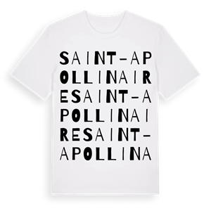 Saint-Apollinaire ordlek t-shirt – ekologisk bomull t-shirt från Pinshirt