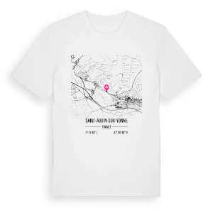 Saint-Aubin-sur-Yonne karta t-shirt – ekologisk bomull t-shirt från Pinshirt
