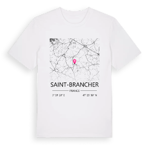 Saint-Brancher karta t-shirt – ekologisk bomull t-shirt från Pinshirt