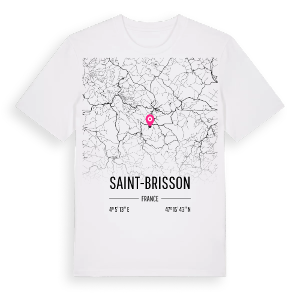 Saint-Brisson karta t-shirt – ekologisk bomull t-shirt från Pinshirt